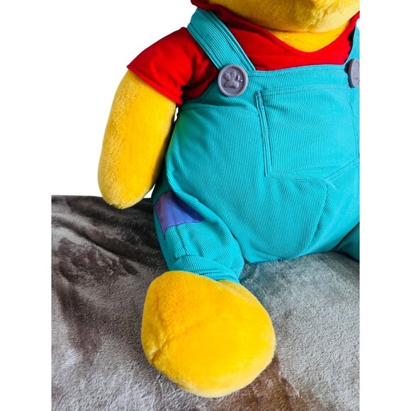 Vintage Disney Talking Winnie The Pooh Jumbo Plush In Overalls - Collectible - Picture 5 of 10